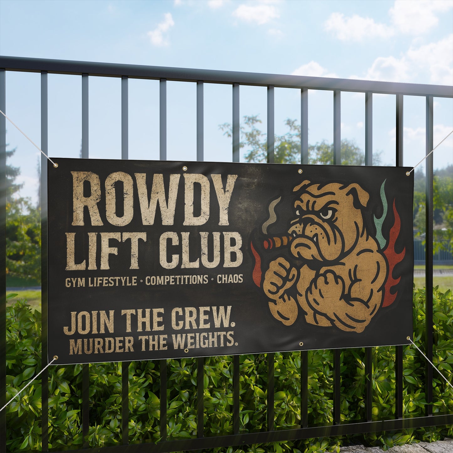Rowdy Lift Club Banner, Gym Decor, Fitness Motivational Sign, Weightlifting Wall Art, Strength Training Banner, Gym Lifestyle Decoration
